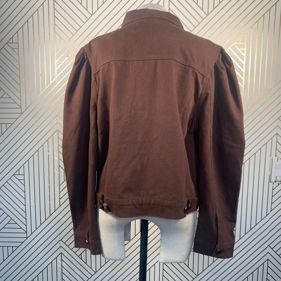 LPA the Label Kyla Denim Jacket Espresso Brown - Picture 10 of 12